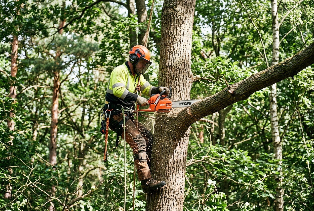 Trabajos forestales con la motosierra de poda ligera Echo CS-280TES